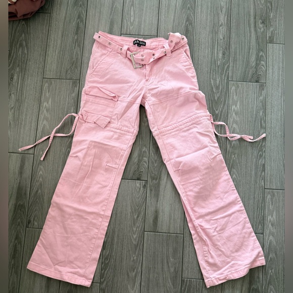 I Am Gia|Naima Cargo pants,Baby Pink with Belt buckles,y2k low waist•••Bratz - Picture 10 of 16